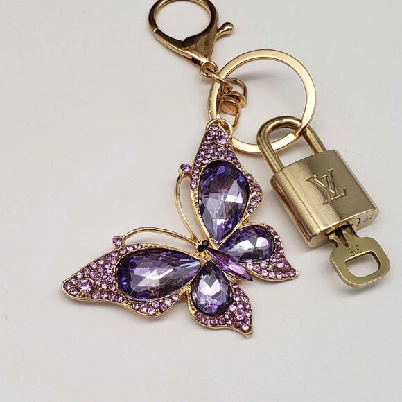 Authentic Louis Vuitton Lock & Key with unbranded Butterfly Bagcharm, Keycharm - Picture 7 of 7